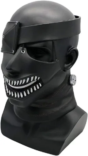 Vista 2 de Tokyo Ghoul - Máscara de PVC Kaneki Ken, tamaño ajustable, color negro