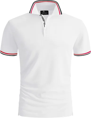 Vista 3 de ZITY Camiseta polo de manga corta para hombre, para golf, tenis