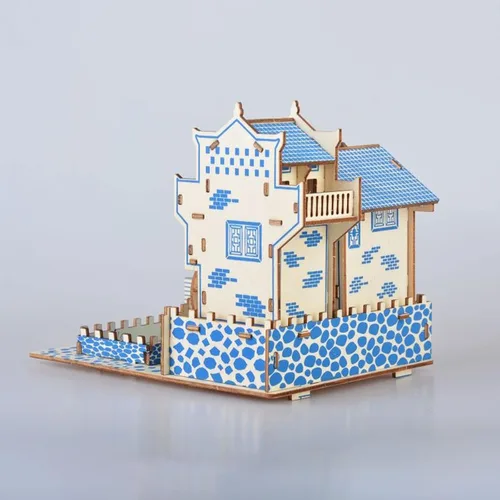 Vista 4 de Rompecabezas 3D para niños, rompecabezas para adultos, modelo de café, rompecabezas para niños, juguetes de bricolaje para artes y manualidades