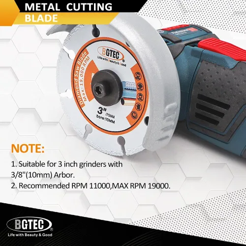 Vista 72 de BGTEC Hoja turbo de granito de diamante, disco de corte de 3 pulgadas/2.953 in para hormigón, hormigón reforzado, piedras artificiales duras