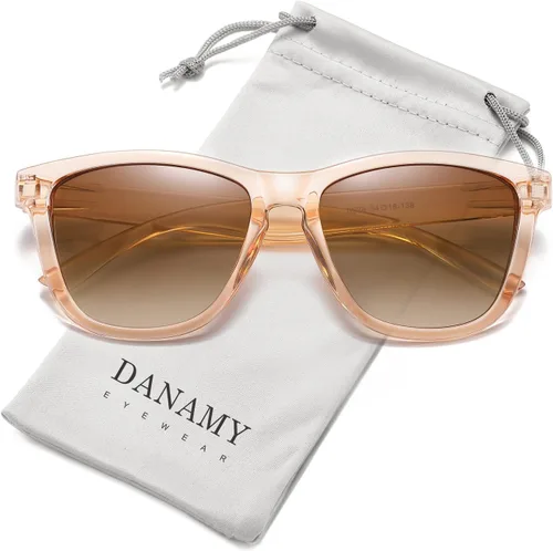 Vista 31 de DANAMY Gafas de sol polarizadas para mujer y hombre, protección UV A1- rosa