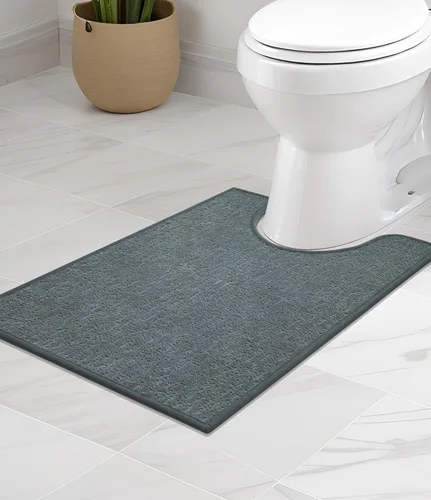 Vista 26 de Chakme Juego de 2 alfombras de baño ultrafinas, absorbentes, antideslizantes, lavables a máquina, color negro, 17 x 24 pulgadas / 17 x 30 pulgadas