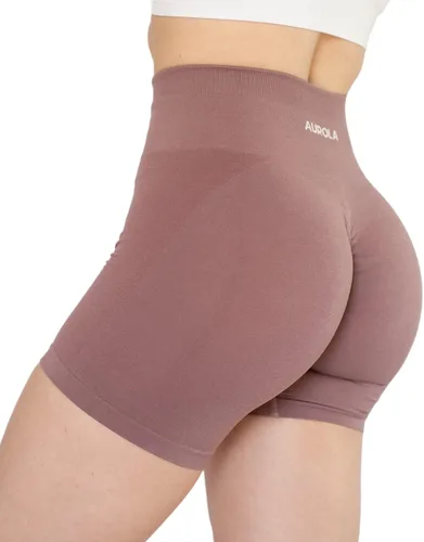 Vista 4 de AUROLA Intensify - Pantalones cortos de entrenamiento para mujer, sin costuras, para gimnasio, yoga, correr, deporte, ejercicio activo, fitness