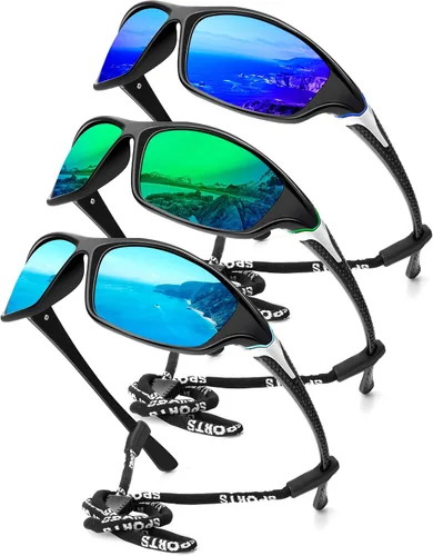 Vista 51 de KALIYADI 4 Pack Polarized Sunglasses-Men Sports Sun-glasses: Mens Sunglasses UV Protection for Fishing Driving Cycling