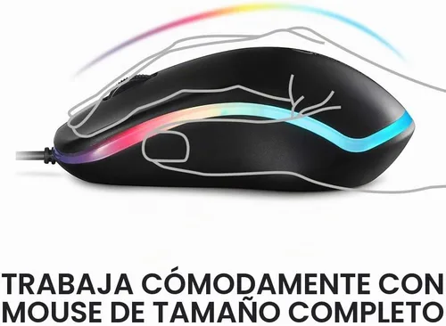 Vista 2 de COOLERPLUS FC112 - Mouse óptico USB con cable para computadora con fácil clic para oficina y hogar, 1000 DPI, premium y portátil, compatible con PC