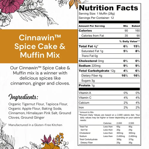 Vista 2 de eat G.A.N.G.S.T.E.R. Mezcla para pastel y muffins de canela Cinnawin, mezcla para hornear apta para alergias, sin granos, sin lácteos, sin frutos
