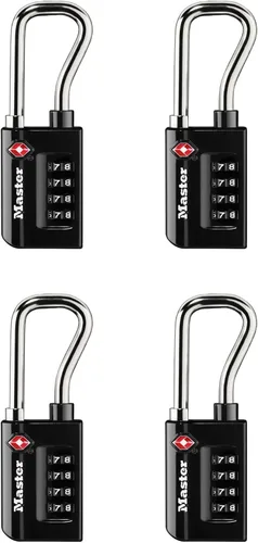 Vista 10 de Master Lock Candado, establece tu propia combinación de candado para equipaje aceptado por la TSA, 1-5/16 pulgadas de ancho, 4696D, negro