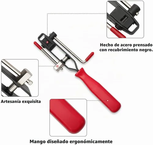 Vista 4 de Alicates de abrazadera de arranque de eje de junta CV, 12 unidades con kit de abrazaderas de arranque CV, 10 bandas de crimpado, extensión tipo