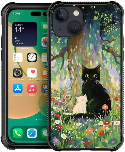 Vista 19 de Compatible con iPhone 13 Mini, diseño de H Art Cat Pattern, H Funda protectora de TPU resistente a arañazos y golpes para iPhone 13 Mini de 5.4