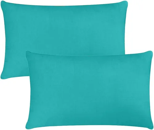 Vista 8 de Augld Paquete de 2 fundas de almohada para exteriores e interiores, impermeables, sólidas, color aguamarina, 18 x 18 pulgadas Aqua