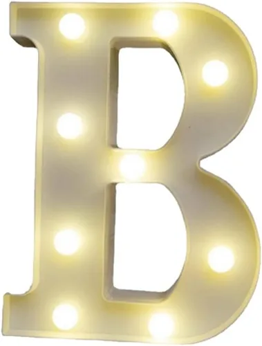 Vista 12 de anso Letras LED del alfabeto con números iluminados, letras de plástico blanco, decoración de pie de la A a la Z 0 ~ 9 (rosa corazón)