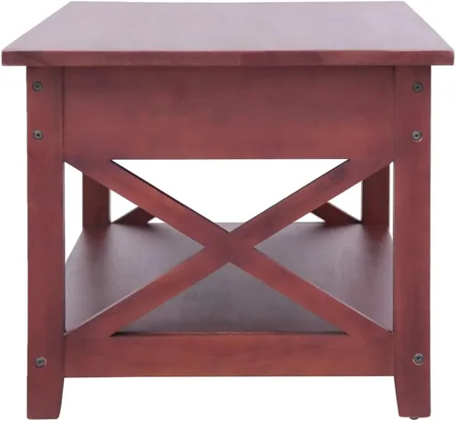 Vista 6 de Coffee Table Brown 39.4x21.7 x18.1 Solid Mahogany Wood Living Room Center Table End Tables Living Tables Mesa De Centro para Sala for Dining Room
