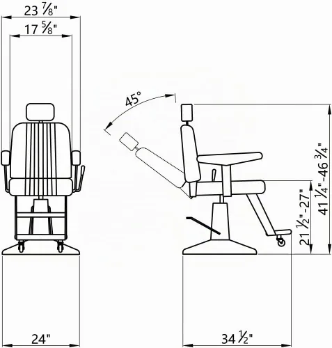 Vista 2 de Dir Silla de hilo de salón Silla de peluquería Silla reclinable multiusos Silla de peluquería Ejecutivo Negro