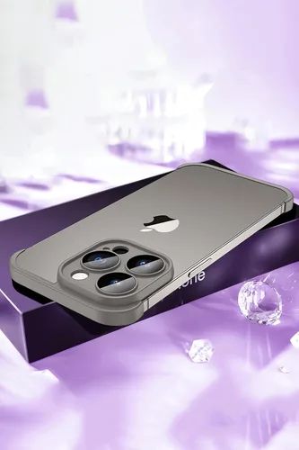 Vista 2 de LEKEVO Funda sin marco para iPhone 15 Pro Max con protector de lente de cámara, funda delgada de TPU suave a prueba de golpes, carcasa minimalista