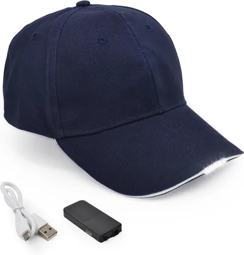 Vista 8 de Hands Free Rechargeable LED Baseball Cap Hat for Outdoor Hip Hop Party Holiday negro (Rechargeable Black)