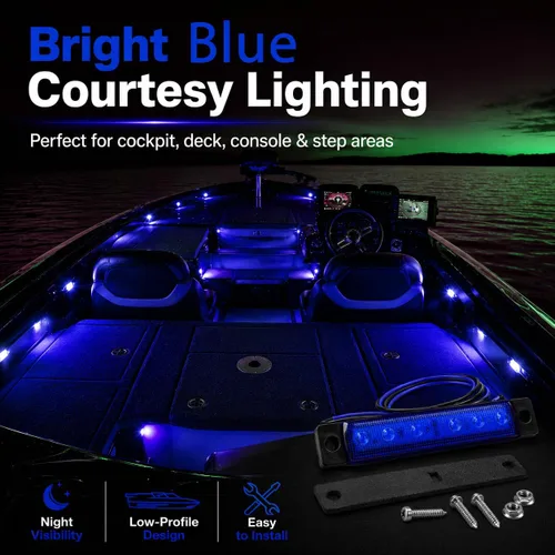 Vista 8 de Shangyuan Luces marinas para barco, luces interiores LED utilitarias para cubierta de cortesía, luz de cabina de popa de popa de 12 V, luces marinas