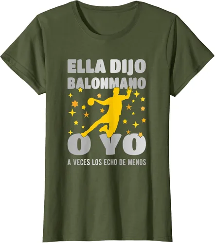 Vista 11 de Camiseta Ella Dijo El Balonmano O Yo. La Extraño, Negro