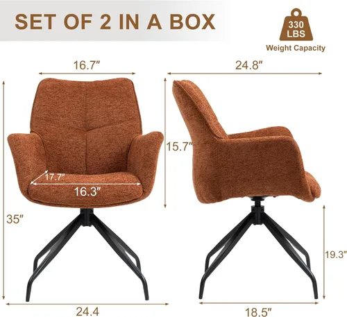 Vista 2 de Sillas de escritorio de oficina con patas de metal, silla de tocador tapizada con ruedas, silla giratoria de oficina en casa con respaldo ergonómico