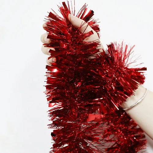 Vista 5 de Guirnalda de Oropel para Árbol de Navidad de 25 Pies, Guirnalda Metálica Trenzada, Serpentina de Papel de Aluminio Brillante para Carrozas