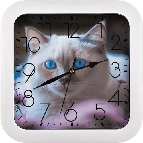 Vista 25 de 10" Square Modern Wall Clock,Americana Flag Deer Print Kitchen Clocks Wall Battery Operated,Silent Non Ticking Unique Funny Cute Wall Clock for