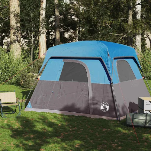 Vista 3 de YAFF Cabina de tienda de campaña para 4 personas azul impermeable, artículos deportivos, recreación al aire libre, camping y senderismo, tiendas