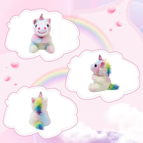 Vista 7 de Juguetes de peluche con imán de unicornio para el hombro, lindo regalo de peluche para niñas de 3 a 8 años, accesorios de disfraz, regalos para niños
