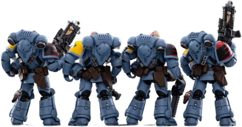 Vista 4 de JOYTOY Figura de acción 1/18 Warhammer 40,000 lobos espaciales paquete de batalla (juego de 4 figuras) Modelo de colección Paquete de batalla 4pcs