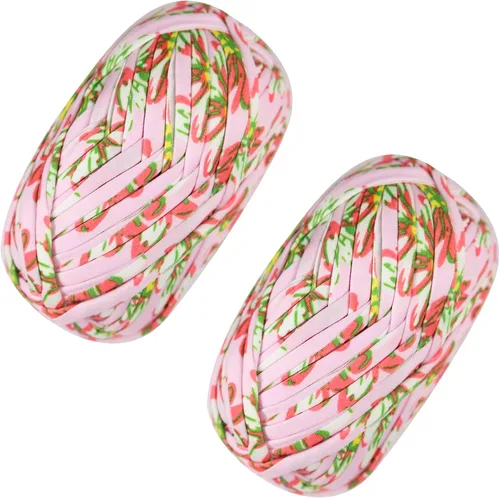 Vista 12 de 2 piezas de tela elástica para camisetas, hilo de crochet para tejer DIY, hilo de punto grueso tipo espagueti para proyectos de bolsos, mantas Aqua