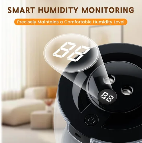 Vista 4 de Humidificadores para dormitorio, 3 L de llenado superior de niebla fría 40 horas de tiempo súper largo, 23 dB silencioso, humidificador de bebé
