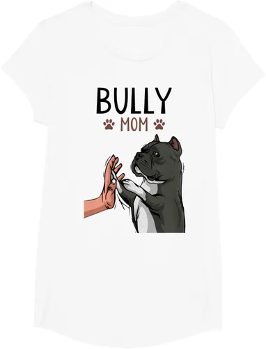 Vista 26 de American Bully Mom Cute Dog Mama Camiseta divertida para mujer, Blanco, S