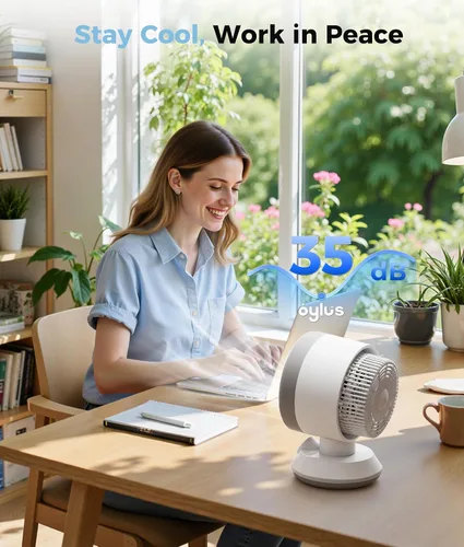 Vista 3 de Combo de calentador y ventilador para uso en interiores, ventilador portátil 2 en 1 de calefacción y refrigeración de escritorio de 1500 W