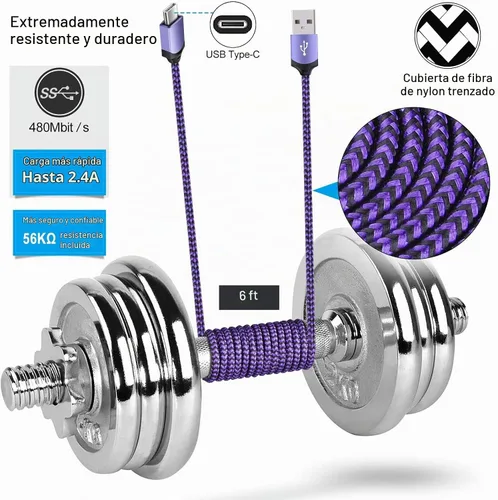 Vista 3 de Cargador de pared USB C rápido para Samsung Galaxy S26 FE Ultra S25 Ultra S24FE A17 Púrpura