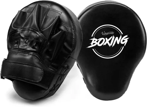 Vista 8 de Valleycomfy - Manoplas de boxeo curvadas de piel sintética para entrenamiento Leatherette Training Hand Pads,Ideal for Karate, Muay Thai Kick