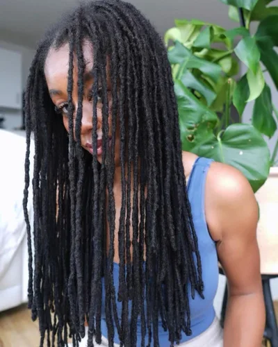 Vista 11 de Extensiones de Cabello Humano Loc Extensiones de Cabello Humano 4 Pulgadas 10 Hebras 0.08 Pulgadas de Ancho Hechas a Mano Extensiones de Rastas 0.1