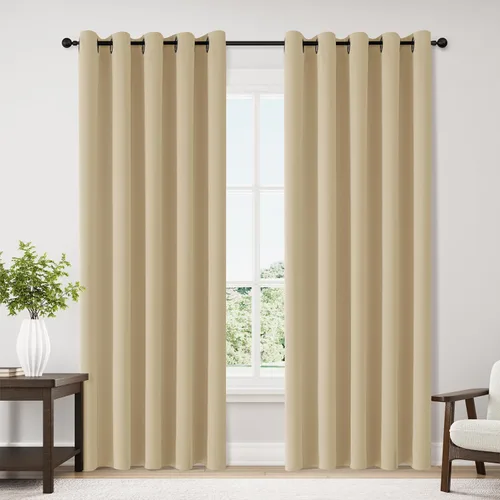 Vista 171 de ChrisDowa - Cortinas cortas para ventana de 40 pulgadas para dormitorio - Cortinas cortas con ojales y aislamiento térmico para oscurecer