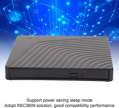 Vista 2 de Unidad externa, desmontable USB3.0/USB2.0 portátil Caja de unidad óptica portátil reproductor óptico, velocidad de transferencia de hasta 5 Gbps