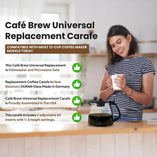 Vista 7 de Café Brew - Jarra de repuesto de 12 tazas compatible con Cuisinart DCC-1200PRC