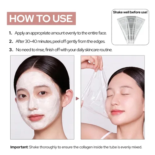 Vista 6 de Máscara luminosa de colágeno focalización de elasticidad, cuidado radiante y tonificación Mascarilla de envoltura – Piel de vidrio Cuidado