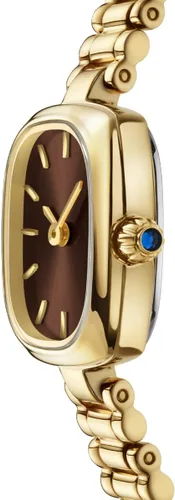 Vista 2 de FIYTA Reloj dorado pequeño para mujer, caja rectangular vintage, relojes de pulsera de acero inoxidable para mujer