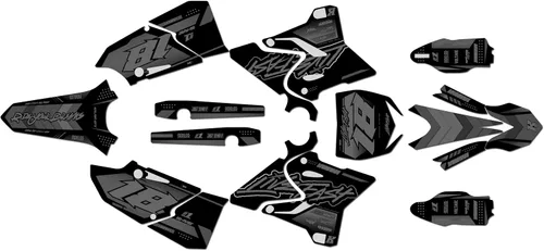 Vista 4 de Kit de gráficos para Yamaha YZ 250 (2015-2021) Serie Rebel Azul 09 mil - Kit de calcomanías gráficas personalizadas de carreras de motocross, sin