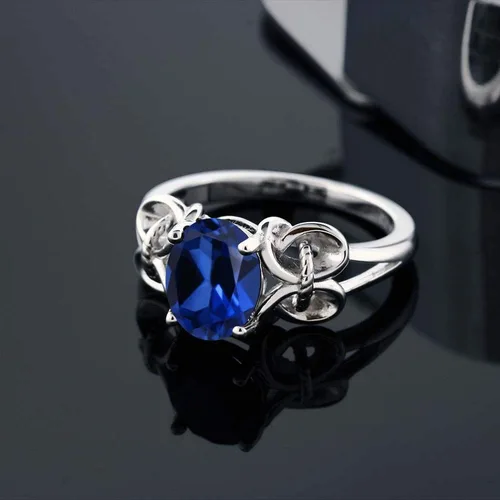 Vista 81 de Gem Stone King Anillo de compromiso ovalado con piedra natal para mujer, plata de ley 925, ovalado de 0.354 x 0.276 in, anillo de compromiso