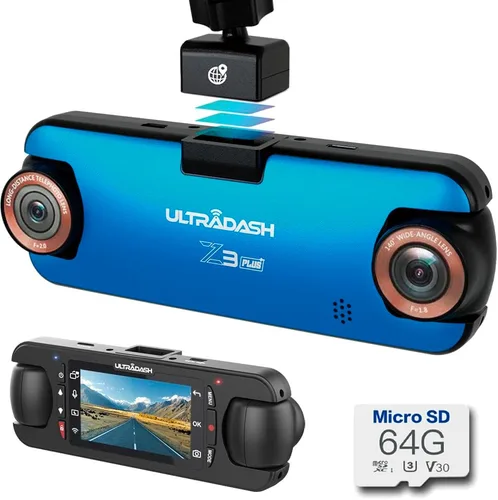 Vista 9 de UltraDash Z3+ Commercial Edition - Cámara de tablero de doble lente para viaje compartido, taxi, camión, ambulancia, policía, conductores
