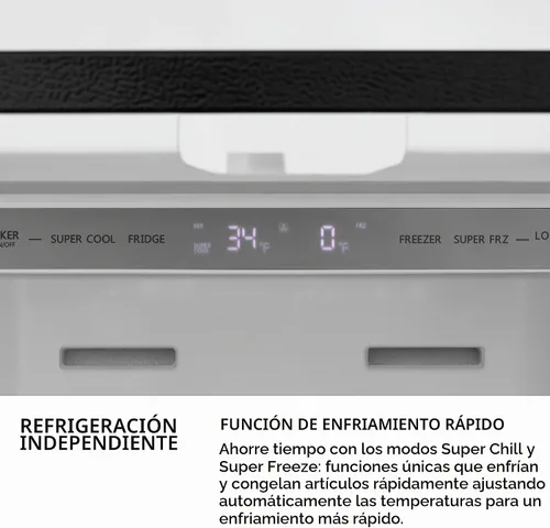 Vista 8 de Z Line Edición Autograph 36 pulgadas 22.5 pies cúbicos Refrigerador de puerta francesa de profundidad similar a cubierta con máquina de hielo