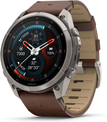 Vista 19 de Garmin fēnix® 9 Pro, titanio, 1.850 in, naranja otoño/naranja chispa