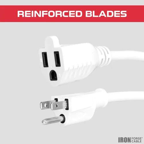 Vista 4 de Iron Forge Cable Cable de extensión blanco de 3 pies para exteriores con interruptor en línea impermeable IP65 de encendido/apagado, interruptor