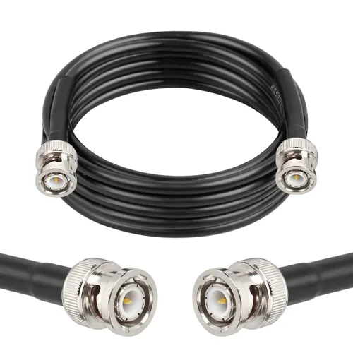 Vista 17 de MOOKEERF Cable BNC - 1 pie 2 piezas RG58 50 ohm macho a macho cables coaxiales de extensión BNC de baja pérdida para antenas, radios RF, módems