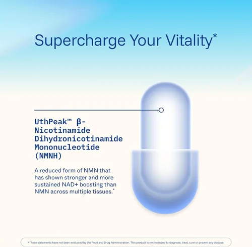 Vista 5 de NMNH puro (mononucleótido de dihidronicinamida) 250 mg 30 cápsulas Optimizador NAD+ Probado en laboratorio triple de terceros