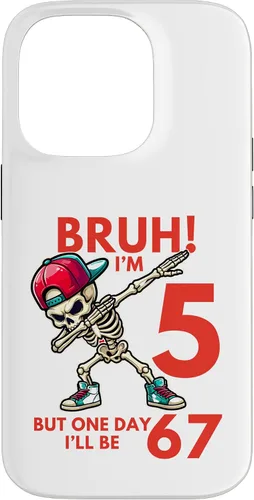 Vista 17 de Bruh I'm 5 But One-Day I'll Be 67 Retro 5th Birthday Kids Case for iPhone 17