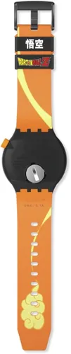 Vista 4 de Swatch Reloj de cuarzo Goku X estándar grande y audaz, Negro
