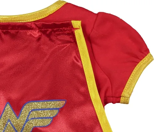Vista 7 de Disfraz de vestido tipo body de la Mujer Maravilla con tiara y capa para bebé niña